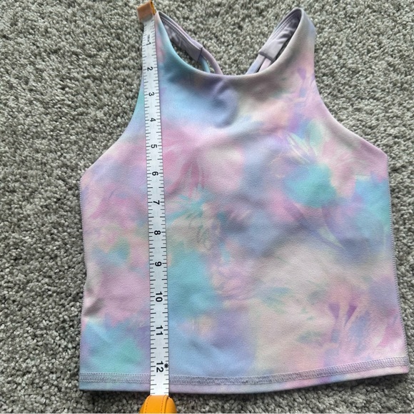 All in Motion Girls Pink Blue Purple Tie Dye Cropped Tank Top - Picture 11 of 11